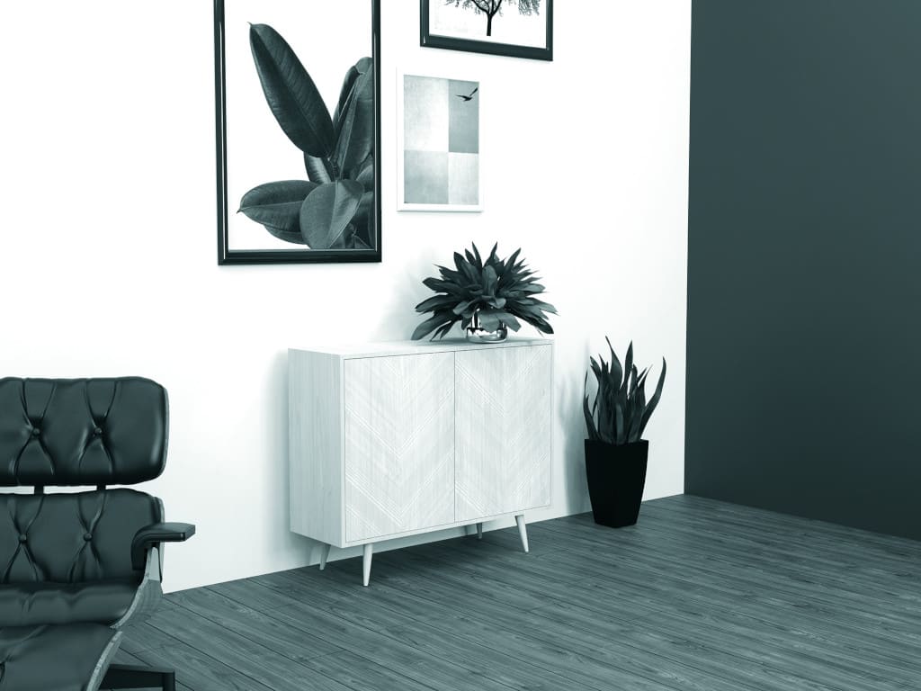 Powrót wzorów klasycznych może odbyć się w nowoczesnym stylu. Na zdjęciu: nagrodzony Red Dot Award dekor „Millart” od Surteco.