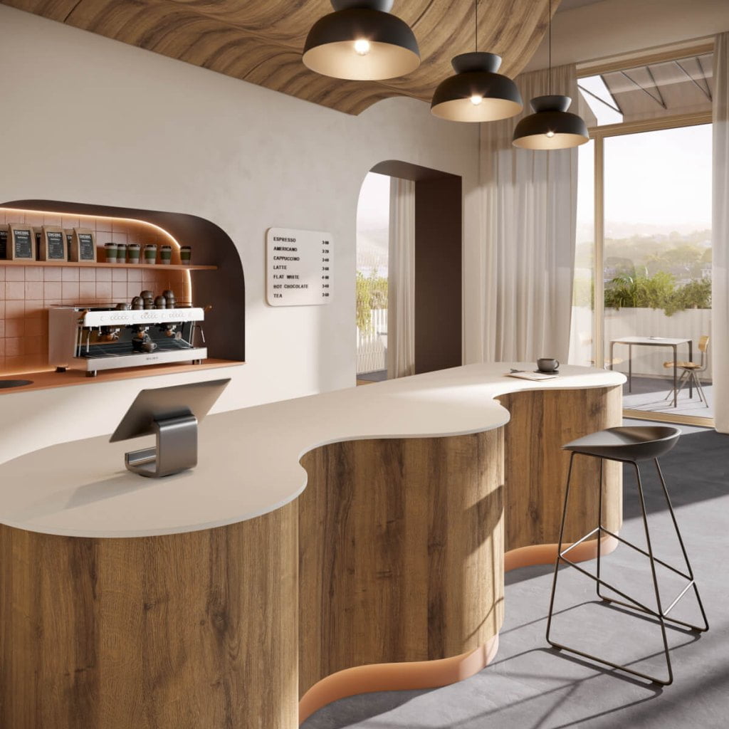 Laminaty XL firmy EGGER są elastyczne i trwałe. Doskonałe do powierzchni zakrzywionych. Dekor: H1344 ST32 Dąb Sherman koniakowy brązowy.