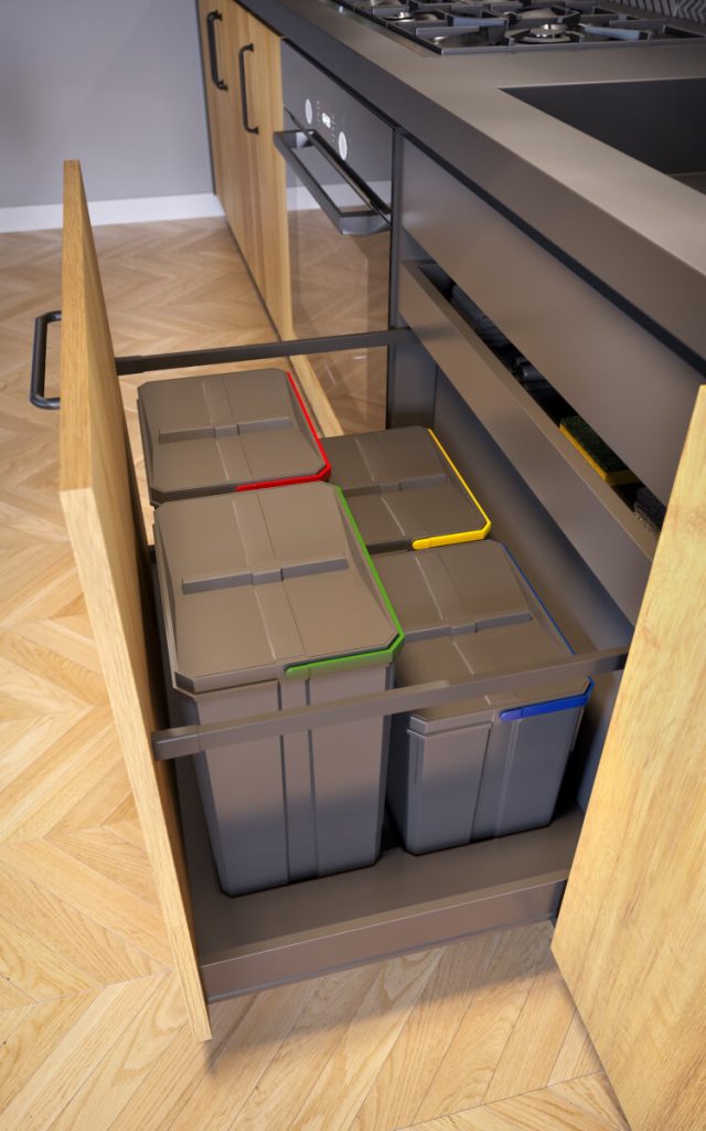 GTV - kosze do segregacji AXISPACE zbliżenie