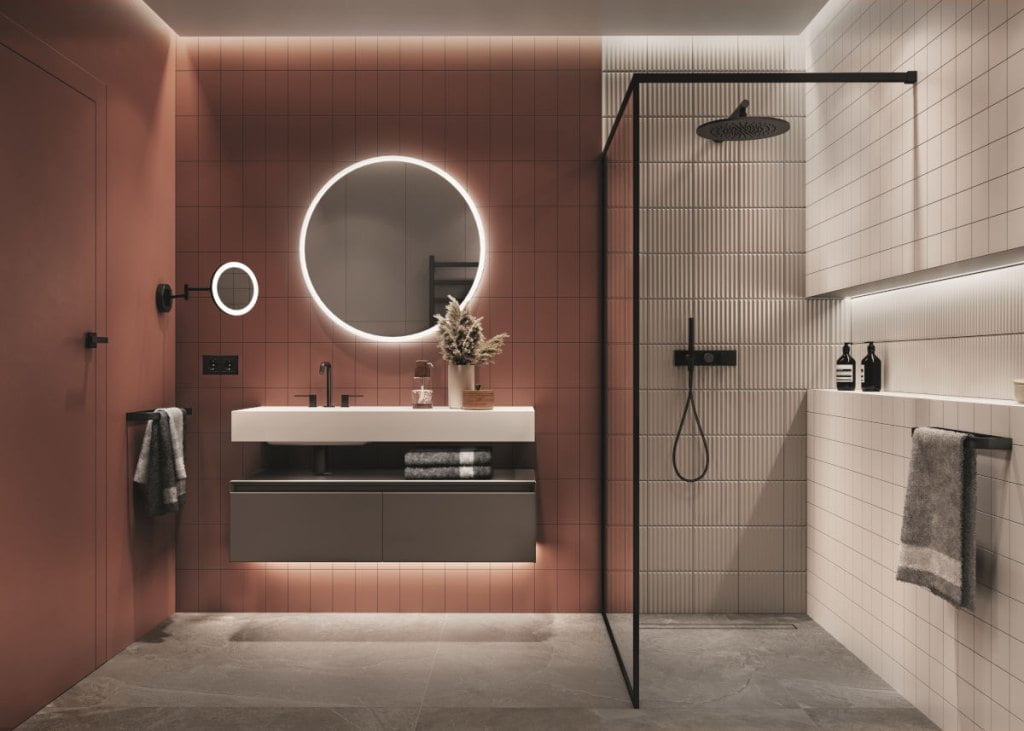 Hafele - oświetalenie łazienki Loox 5 - lustro i prysznic