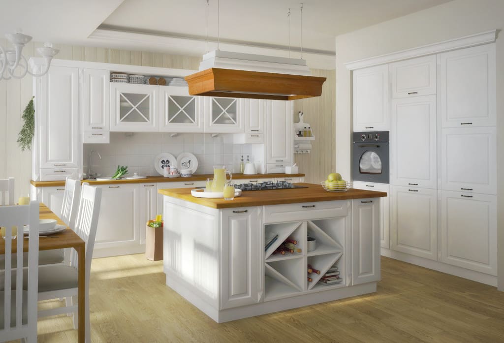 Kolekcja mebli kuchennych „Sofija” firmy Layman to nowoczesne spojrzenie na klasykę. Zabudowa w kuchni może być wykonana na dowolny wymiar, w centralnym jej punkcie znajduje się wyspa.