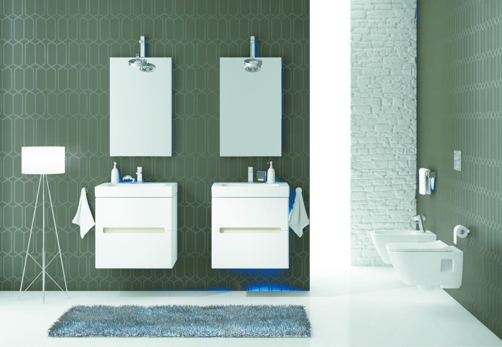 „Modo” firmy Koło to funkcjonalne meble łazienkowe o prostej formie. W kolekcji przeważają szafki umywalkowe, wyposażone w pojemne szuflady z funkcją cichego domykania.