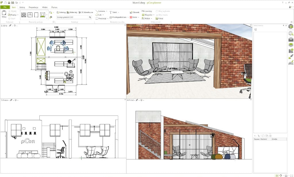 „pCon.planner” to profesjonalne, bezpłatne oprogramowanie do projektowania wnętrz do zastosowania prywatnego i komercyjnego oferowane przez EasternGraphics Polska.