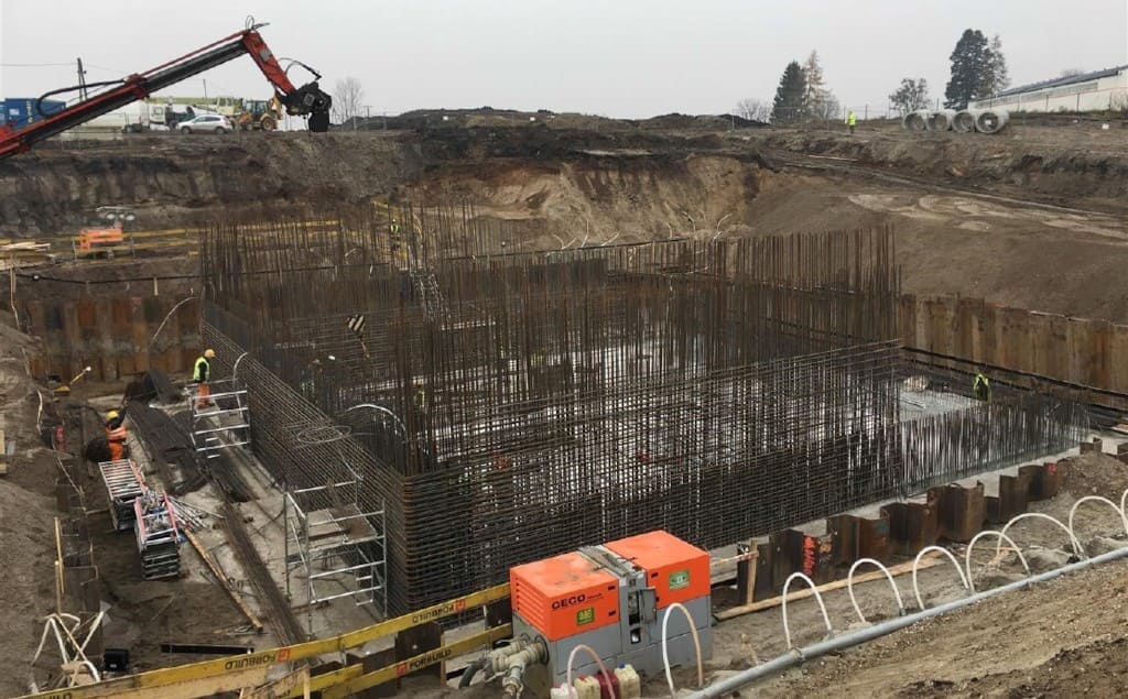 Pierwsza w Polsce fabryka firmy Egger w Biskupcu (na zdjęciu stan inwestycji w grudniu 2017 r.).