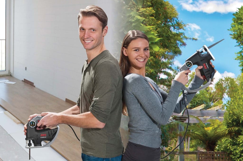 Piła szablasta z funkcją wyrzynarki Skil Combisaw („F0154600AA”), prod. Skil. Ta poręczna piła szablasta ma zastosowanie w pracach Do It Yourself, wymagających cięcia w domu i poza nim.