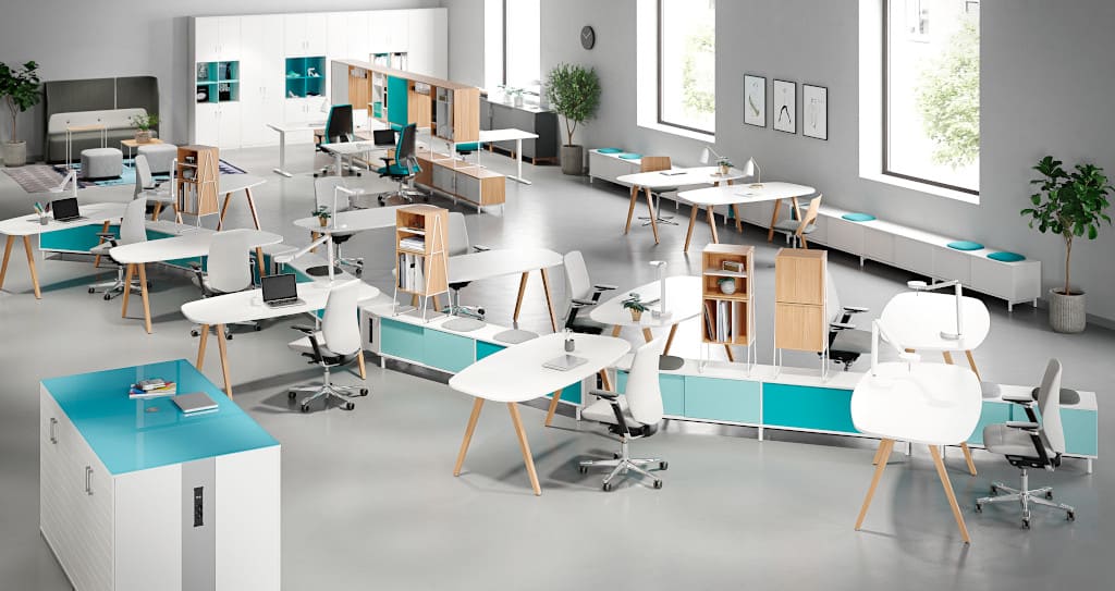 „Space” (proj. Stefan Brodbeck, Brodbeck Design) to najnowsza seria mebli biurowych Kinnarps, stworzona z myślą o metodach pracy, spotkaniach oraz miejscach do przechowywania.