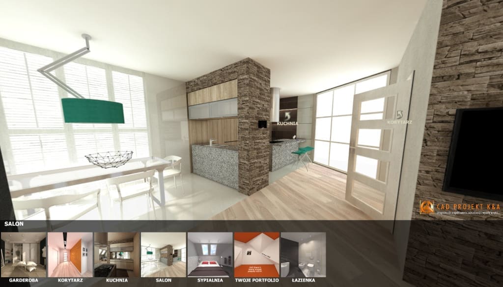 Do możliwości aplikacji CAD Share-it CAD Projekt należy m.in. dostarczanie projektu 3D dowolnego wnętrza w najwyższej fotorealistycznej jakości.