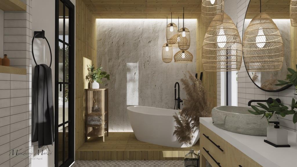 Łazienka, wizualizacja Eweliny Więcek-Pożarskiej, instagramerki.