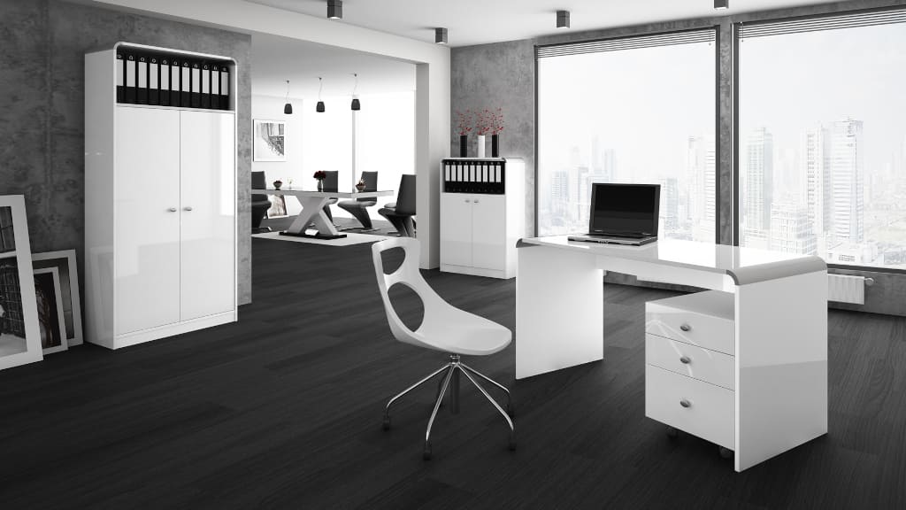 Hubertus oferuje modułowy system biurowy, składający się z sześciu pojedynczych elementów. Jego oryginalne wykończenie stanowią zaokrąglone krawędzie, wykonane z aluminium anodowanego.