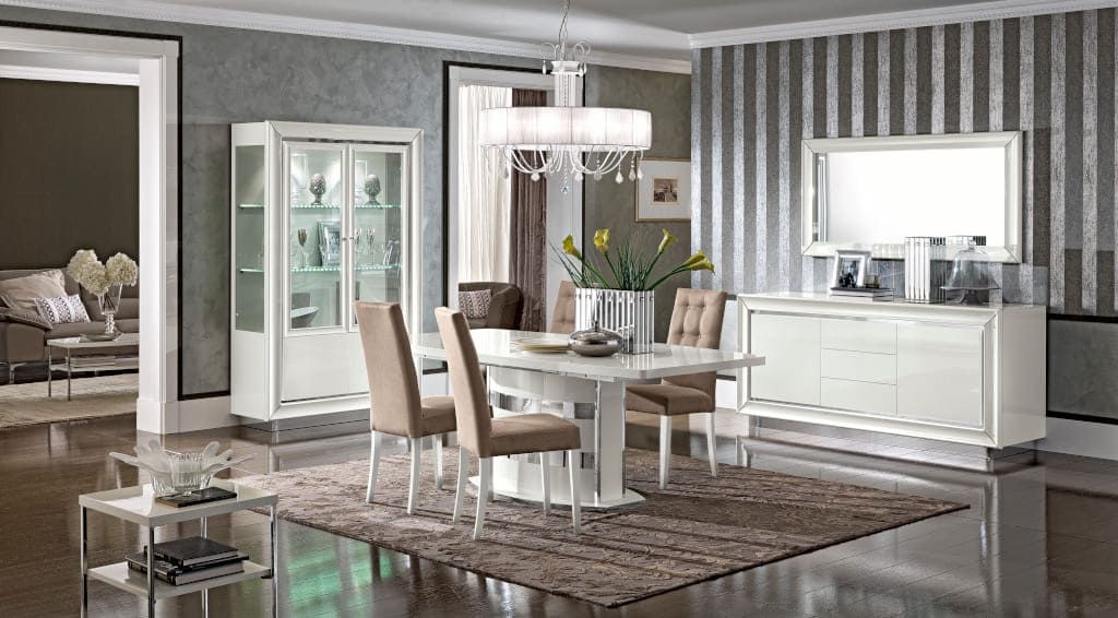 Jadalnia „Dama Bianca” (dystr. Rad-Pol) to połączenie szyku z nowoczesnością.