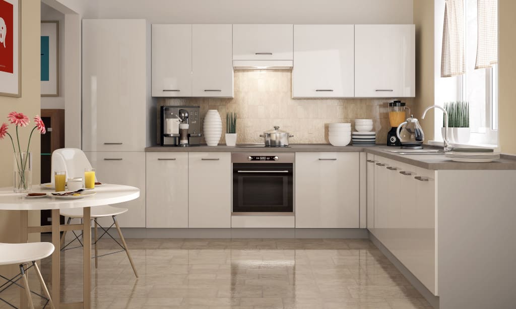 Prezentowana na zdjęciu kuchnia to propozycja sieci salonów Agata. Fronty szafek wykonano z płyty MDF, pokrytej matą akrylową o grubości 1 mm austriackiej firmy Senoplast.