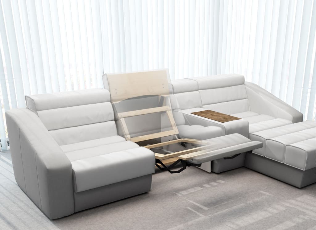 Mechanizm wielofunkcyjny SF 056-B-5 z oferty Stalmot & Wolmet może mieć zastosowanie w fotelu lub sofie w oddzielnych, pojedynczych siedziskach.