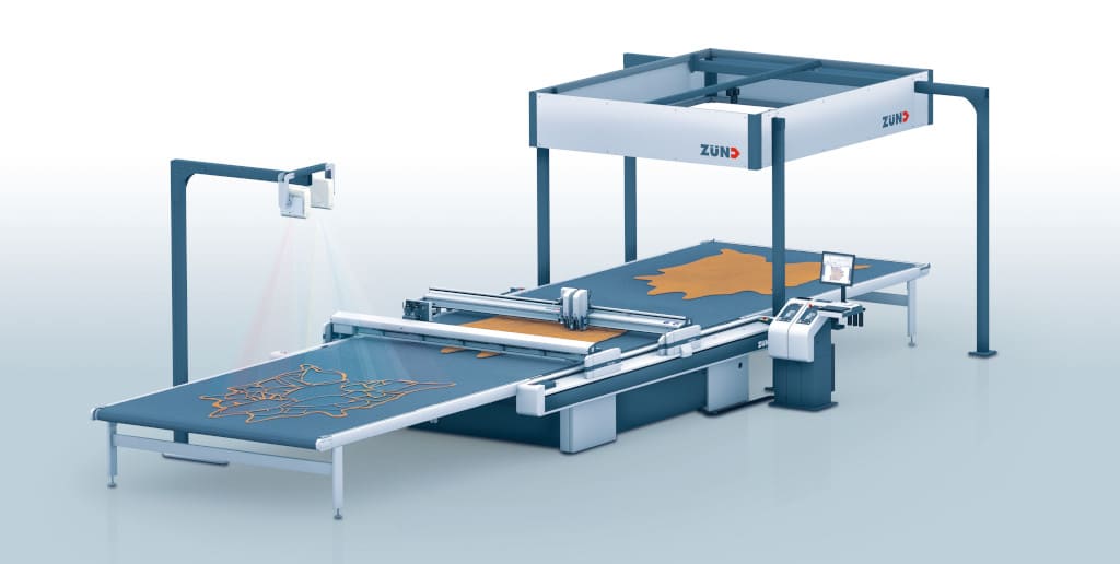 „Model D3 i G3” (prod. Zund, dystr. KSM) umożliwia rozkrój skóry naturalnej i materiałów tekstylnych.