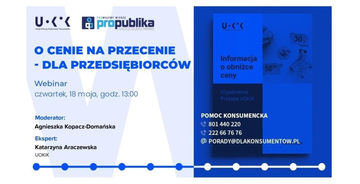 Obniżki cen są tematem webinaru organizowanego przez UOKiK i Fundację ProPublika.