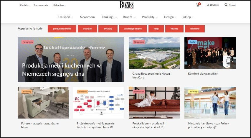 Portal www.biznes.meble.pl screen