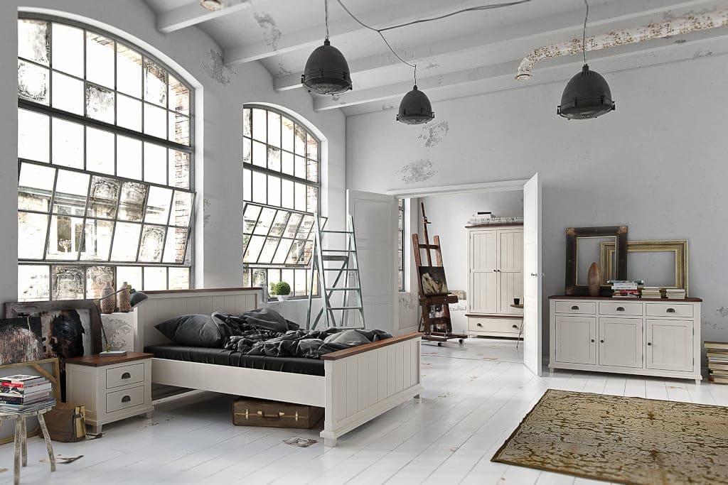 Sypialnia „Anse” (dystr. Seart) to meble o delikatnym charakterze, pokryte lakierem w kolorze jaśminowym. Ich korpusy wykonane zostały z drewna sosnowego, a blaty i wieńce – z drewna dębowego.