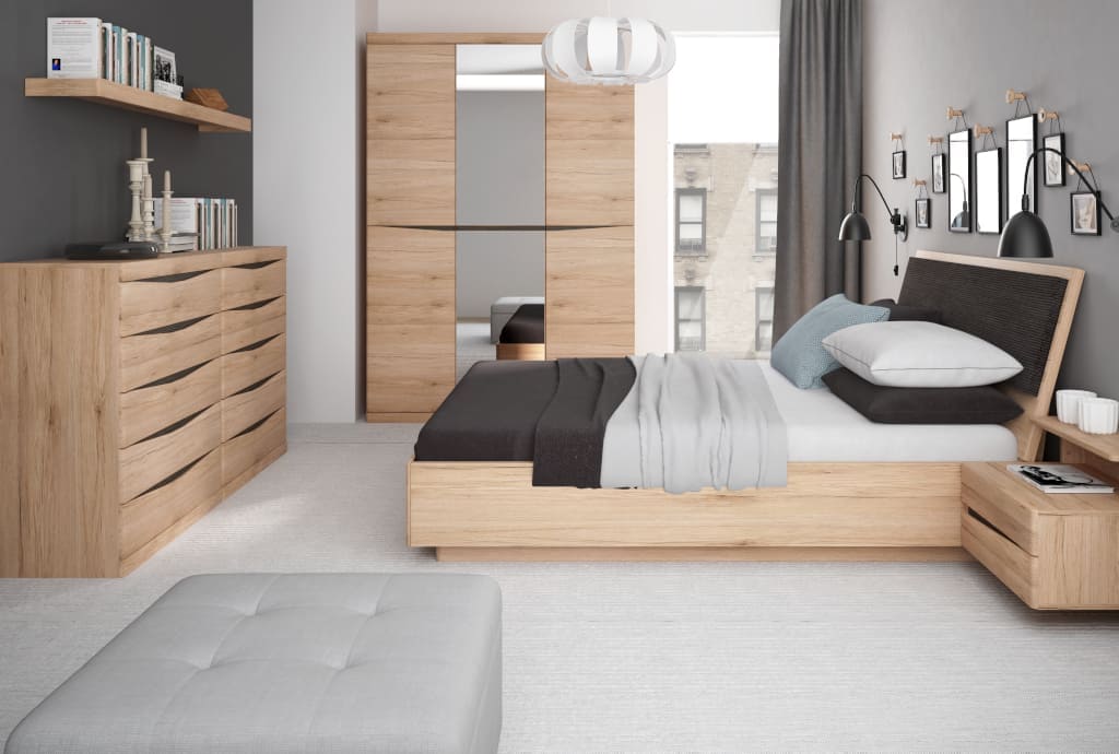 Inspirowana naturalnym drewnem sypialnia „Summer” marki Meble Wójcik to idealna propozycja dla osób wierzących w kojącą moc natury.