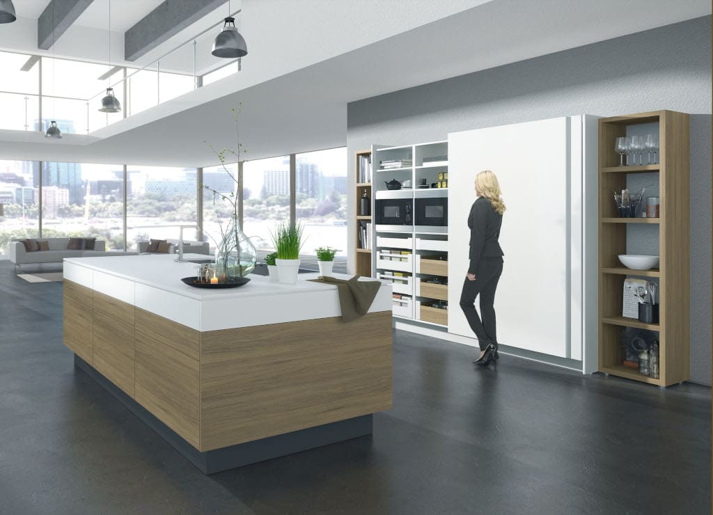 Innowacyjne systemy do drzwi przesuwnych „InLine XL” firmy Hettich do projektowania mebli klasy premium.