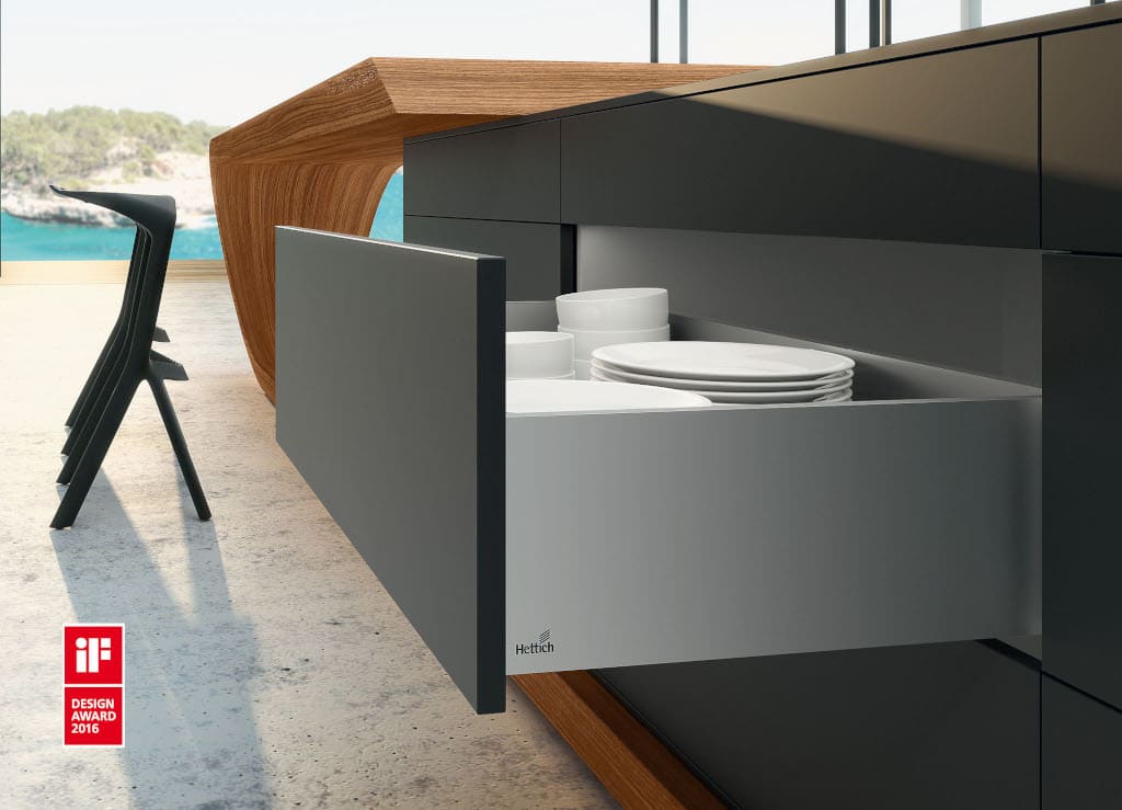 Zawias „Sensys” firmy Hettich nagrodzony IF Design Award można zastosować już w płytach o grubości od 8 mm.