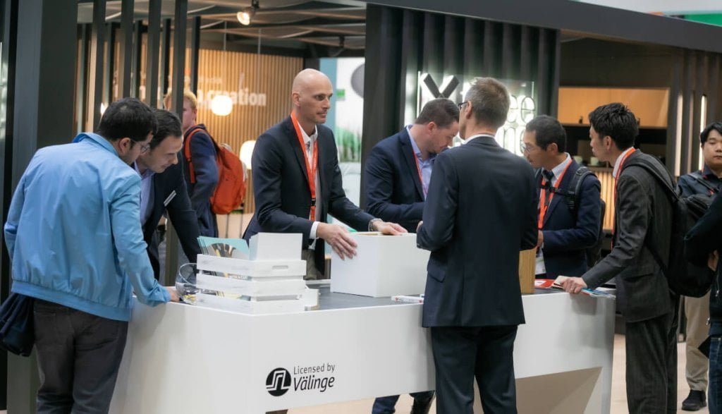 Stoisko Välinge Innovation na targach interzum 2023