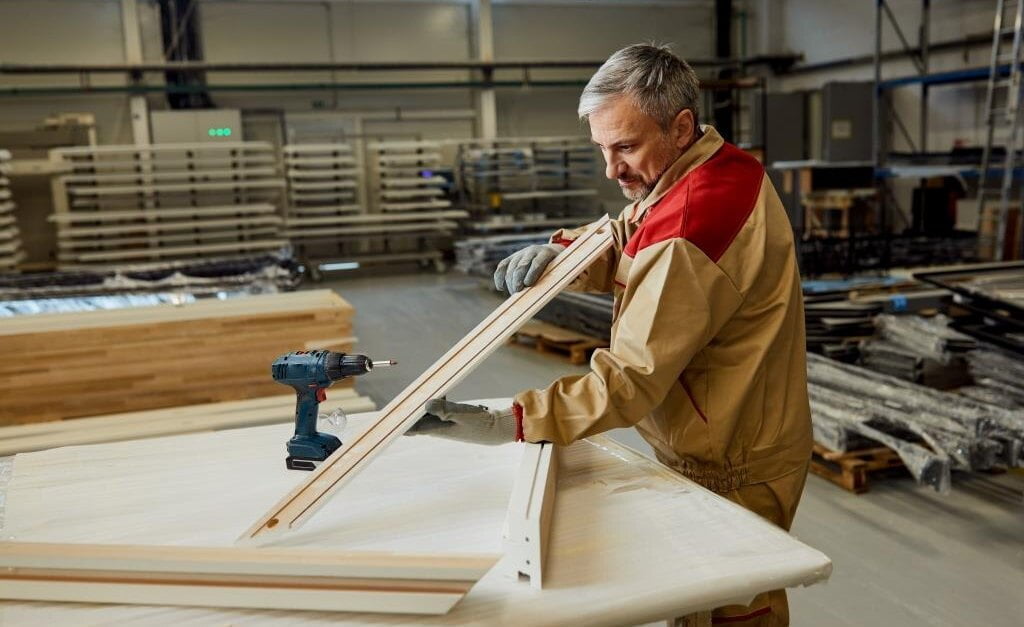 Spada wartość produkcji sprzedanej mebli.