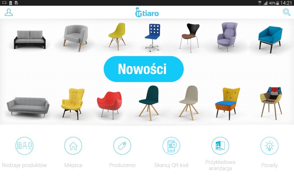 Intiaro to również katalog mebli. Z Intaiaro będzie się można przenieść do e-sklepów danych producentów i dystrybutorów mebli.