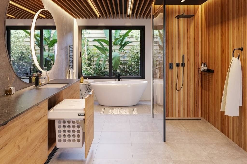 Nie jeden, ale dwa kosze na pranie w jednej szufladzie to prosty sposób firmy Rejs na jeszcze wygodniejszą segregację brudnych ubrań.