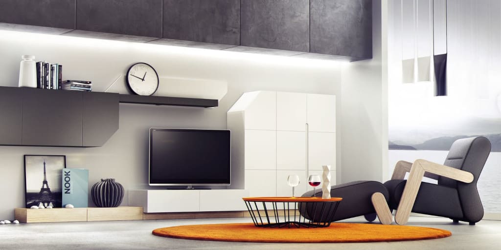 Meblościanka z kolekcji „Nook” marki Absynth to rodzaj bardzo efektownej oprawy dla obecnego właściwie w każdym domu sprzętu multimedialnego.