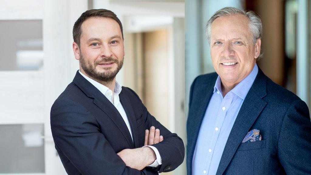 Zarząd PORTA przeszedł zmiany. Od lewej: Łukasz Luto, od 1 lipca 2023 r. prezes Zarządu PORTA KMI POLAND i dotychczasowy prezes, założyciel firmy Jacek Sarnowski.