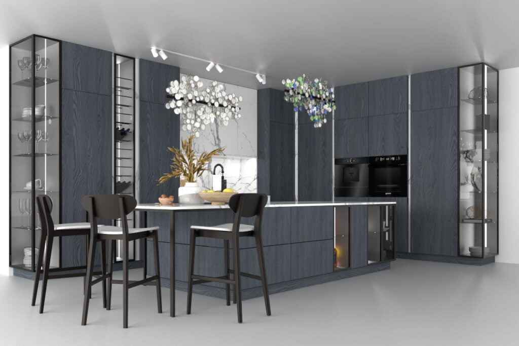 Sevroll- szuflada Platinium Concordia w szarej kuchni