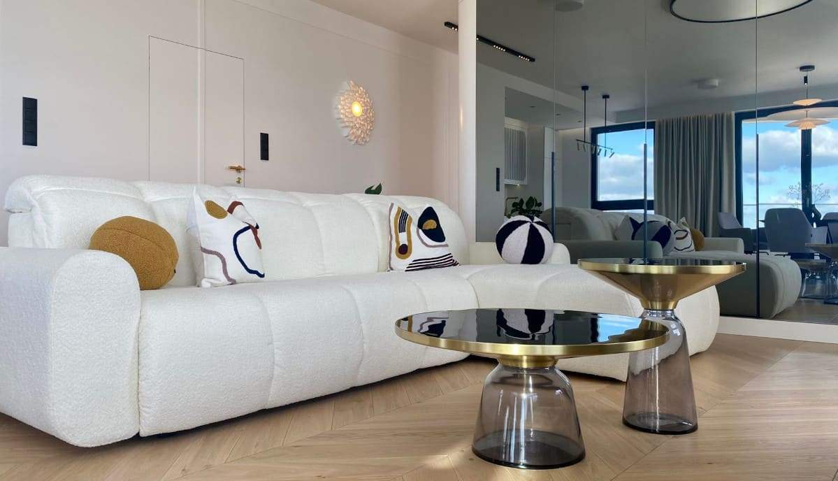 Apartament w Gdyni, projekt Martyna Lipska.