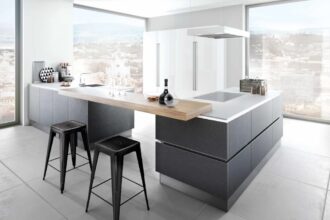 Model kuchni „AV 7030” (prod. Haecker, Niemcy) przewidziany jest przede wszystkim do przestronnych wnętrz.