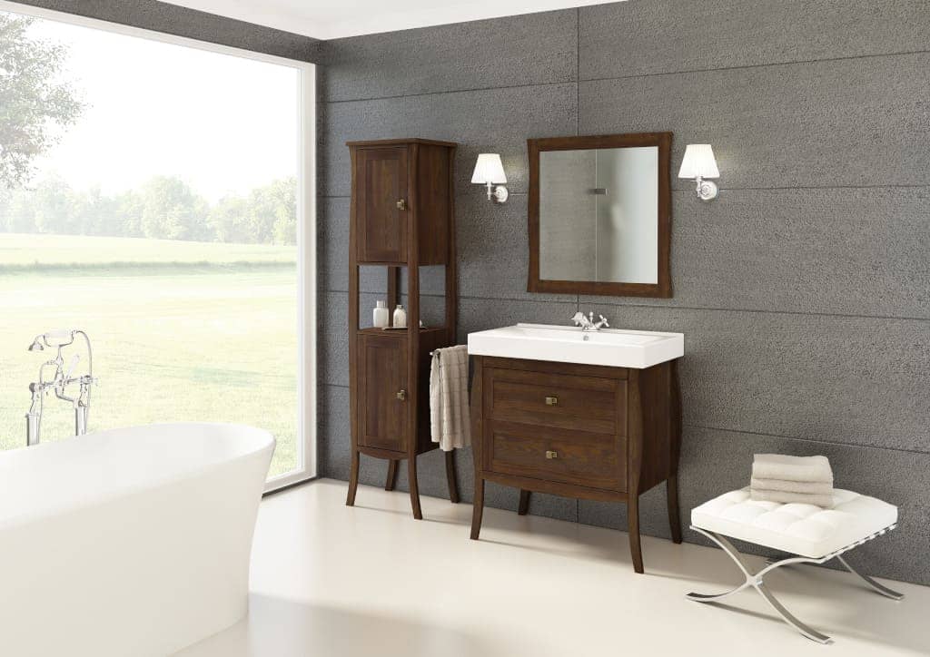 Drewniane meble łazienkowe z kolekcji „Barrel” – propozycja marki Defra – to klasyka w najlepszym wydaniu.