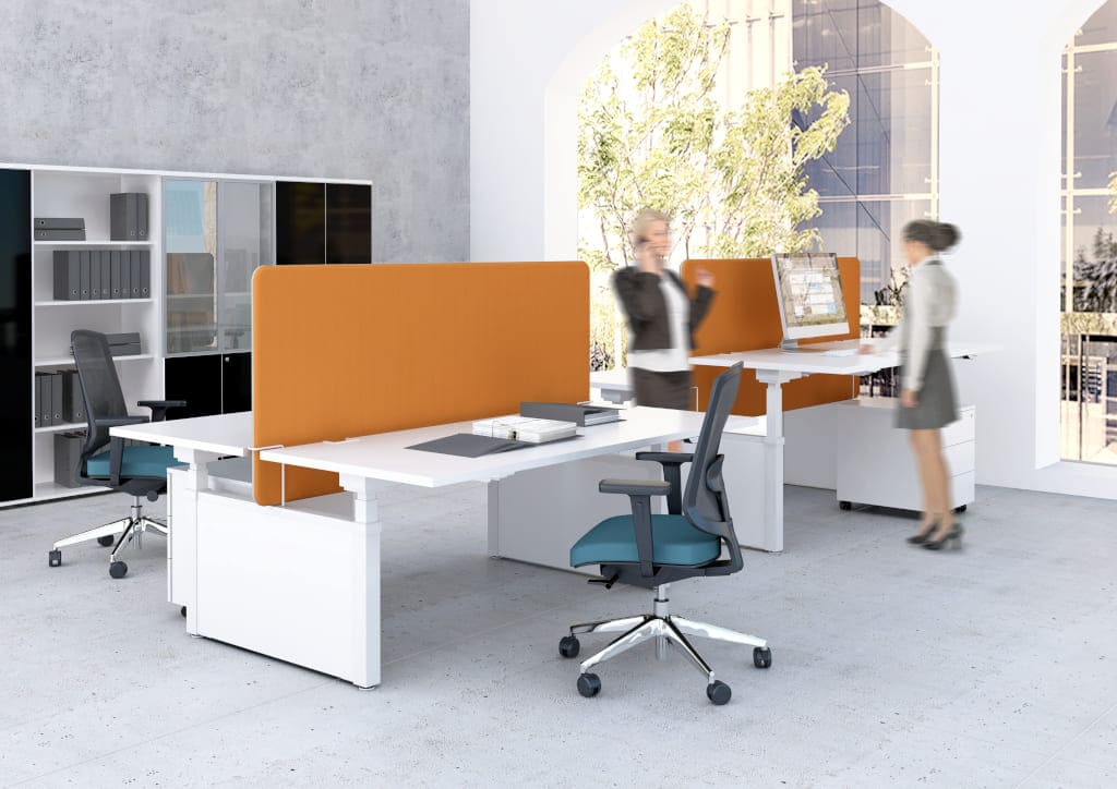 System „Drive” z oferty firmy MDD tworzą biurka z elektryczną regulacją wysokości, dostępne w postaci biurek pojedynczych, jak też w wersji „bench”.