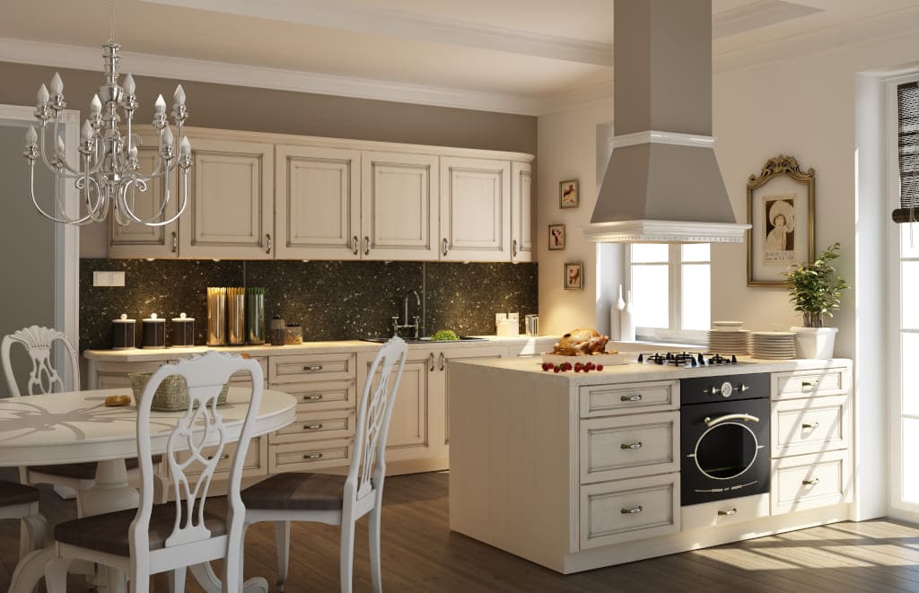 „Elite” (oferta sieci Agata Meble) to zabudowa kuchenna jednorzędowa oraz półwysep „przytulony” do ściany.