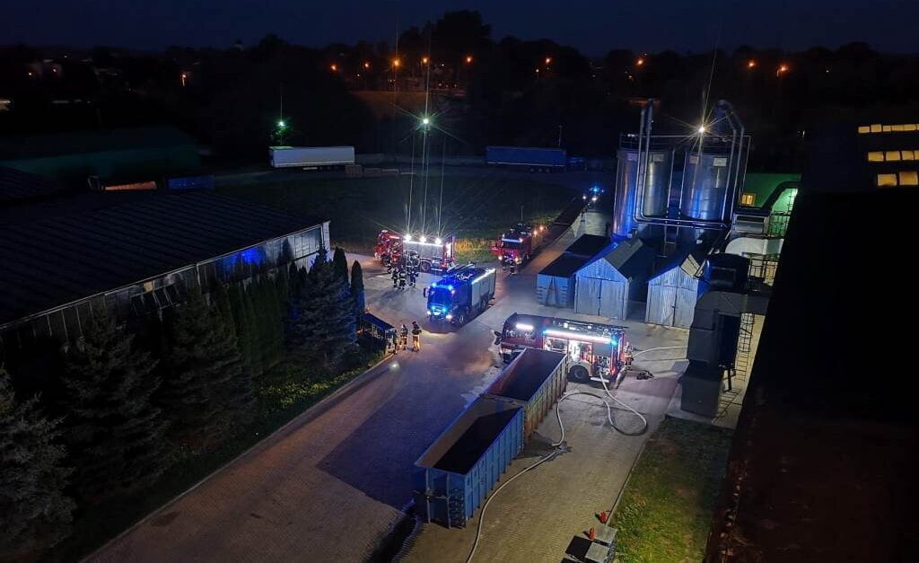 Pożar w zakładzie w Morągu - 26 sierpnia 2023 roku.