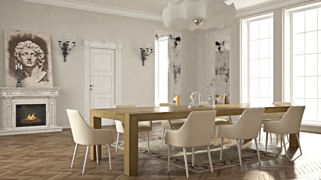 Stół „Seed” polskiej marki Metaform i krzesła „Chess” hiszpańskiej marki La Forma. Dystrybutorem stołu „Seed” i krzesła „Chess” jest Le Pukka Concept Store.