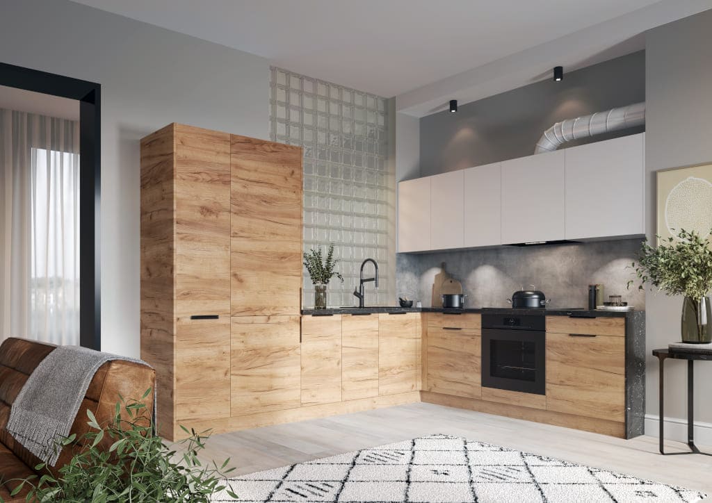 Praktyczny i uniwersalny system KAM SET daje możliwość zaaranżowania wygodnej kuchni, w której zostaną zapewnione wszystkie niezbędne funkcje.