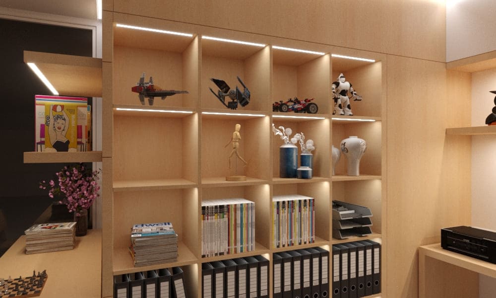 We wnęce można stworzyć półki na książki, pamiątki z wakacji, ozdoby czy osobiste kolekcje.