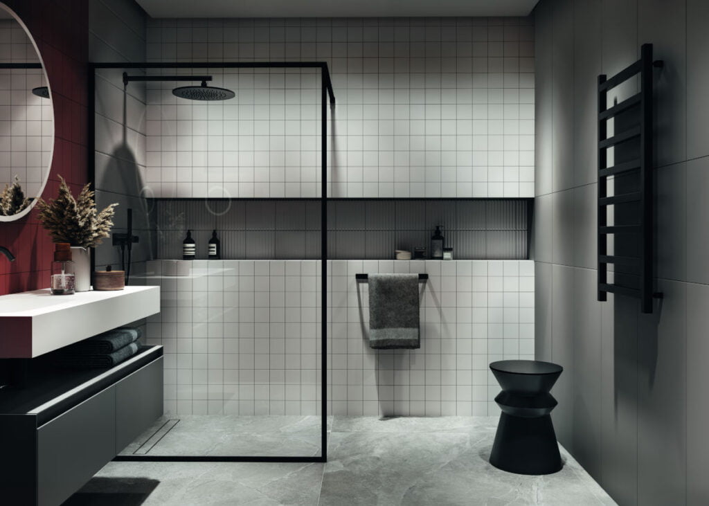 Hafele - oświetlenie Loox5 w czarnej łazience