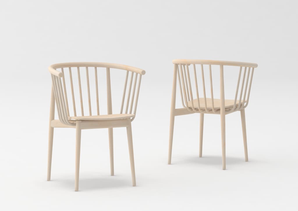 Krzesła zaprojektowane przez fińskiego projektanta Mikko Laakkonena odkrywają nowe możliwości zastosowania sklejki „UPM Grada” firmy UPM.