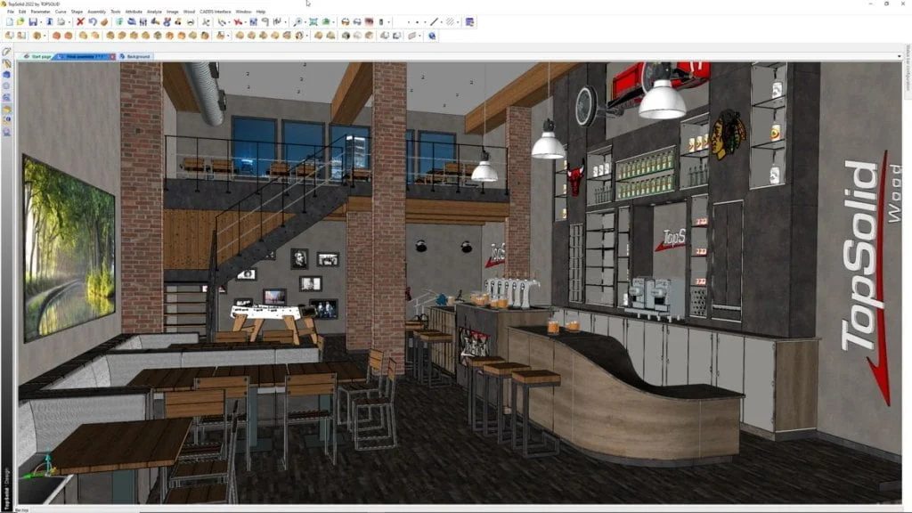 Topsoluion - grafika programu do projektownia mebli bar