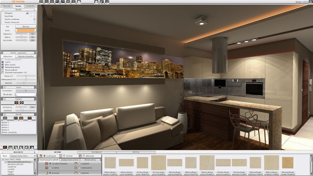 Wizualizacja wykonana w programie CAD Kuchnie MAX firmy CAD Projekt K&A przy użyciu Rendera PRO.