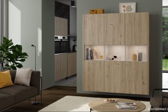 Interprint - dekor Raya Oak w pokoju dziennym