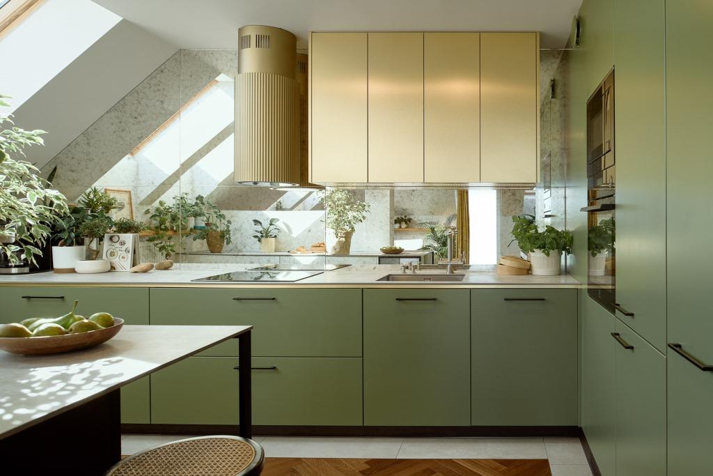 Kuchnia w stylu urban jungle.