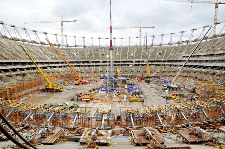 Stadion Narodowy w Warszawie. Stan na listopad 2010 r.