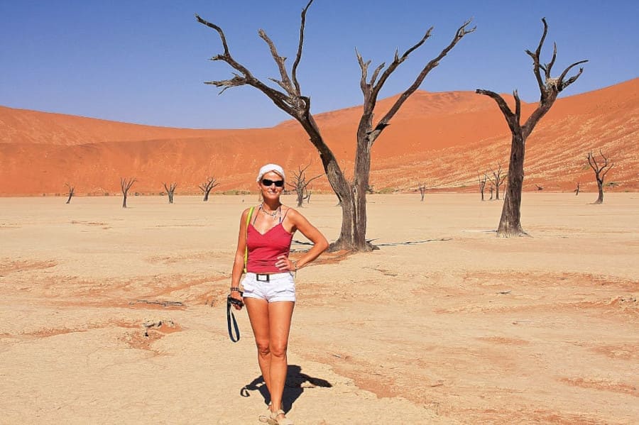 Beata Osiecka na pustyni Namib.