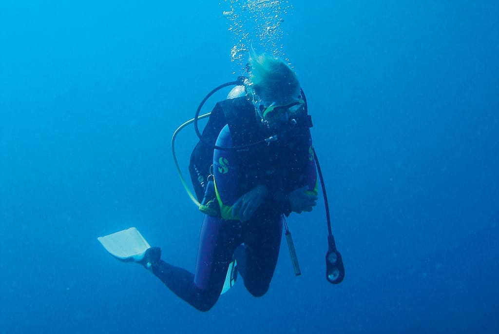 Beata Osiecka podczas nurkowania, które jest jedną z jej pasji.