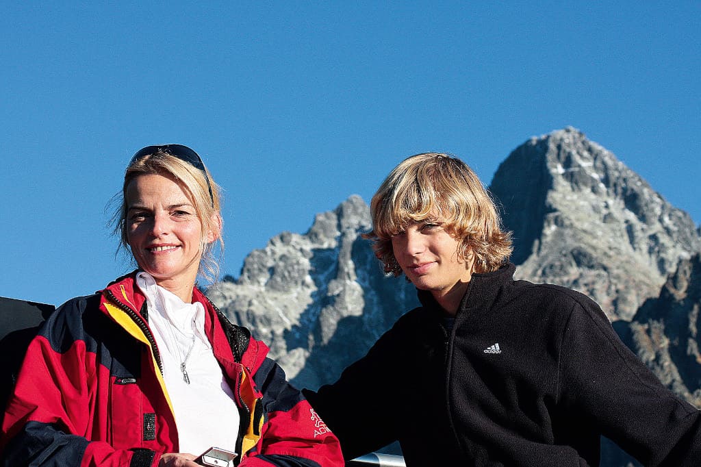 Beata Osiecka z synem w słowackich Tatrach.