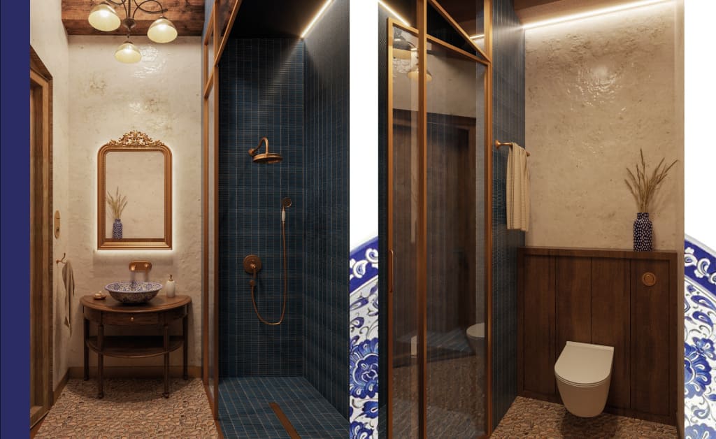 Wnętrze łazienki, proj. Anita Matusiak - druga nagroda ex aequo w konkursie Cerames.